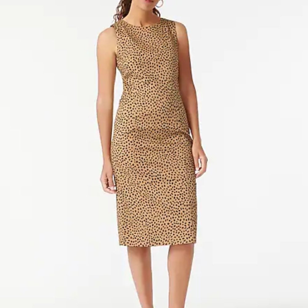 J Crew Leopard Sheath Dress Size 2 Tall